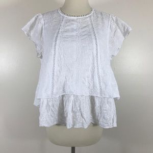 Zara Boho White Blouse - Size Small